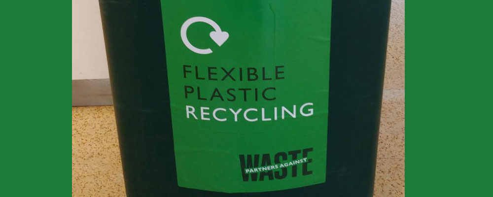 Flexible Plastic Recycling bin in Waitrose